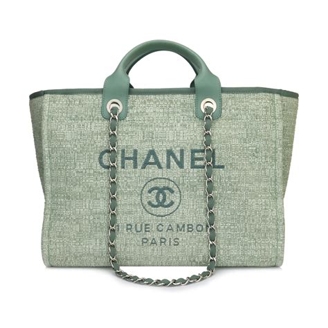 chanel deauville tote green|Chanel deauville tote large size.